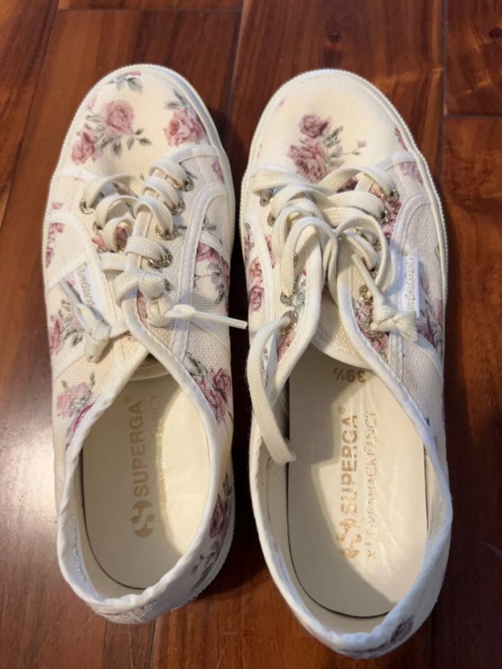Superga Floral Canvas Sneakers | White Rose Print | Women's 8.5 NEW